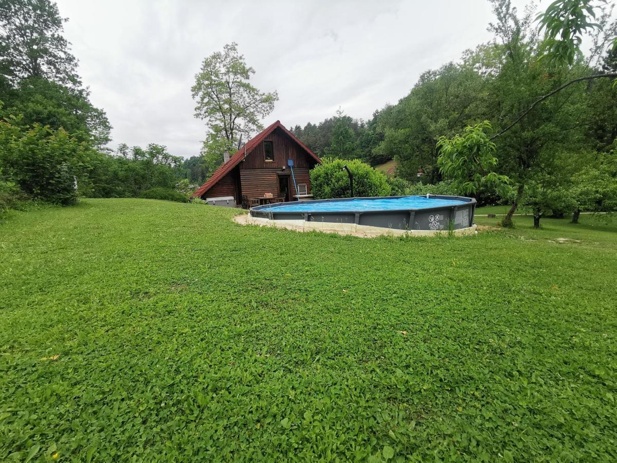 Wooden Cabin Zurej With Hot Tub Bukovje v Babni Gori Exteriör bild